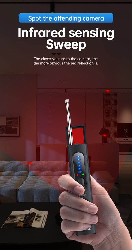 Hidden Camera Detector, Electronic Bug Sweeper with RF Signal Detection, Multifunctional Electronic Bug Sweeper for Home, Office, and Travel Security