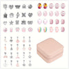 DIY Charm Bracelet Making Kit for Girls - Cute Silvery-Plated Zinc Alloy Beads with Pink Faux Leather Gift Box