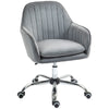 DodiOnline Office Chair, Swivel Desk Chair, Velvet-Feel Fabric Vanity Chair with Adjustable Height and Rolling Wheels for Home Work Study, Grey
