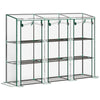 DodiOnline 3 Tier Lean-to Mini Greenhouse with Reinforced Plastic Cover, Portable Small Greenhouse with 3 Roll-Up Doors, 215 x 46 x 151cm, Clear
