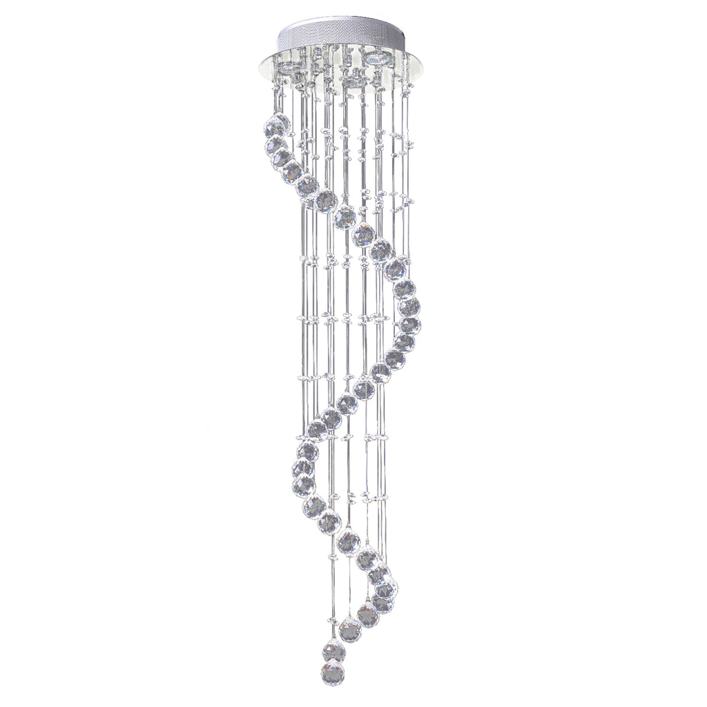 DodiOnline Modern Crystal Chandelier Ceiling Light Pendant Lamp Chrome Finish Glass Droplets New, ?30 x 120cm