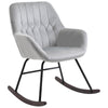 DodiOnline Rocking Chair Reading Accent Armchair with Steel Frame Sponge Padded for Living Room, Dining Room, Office, Balcony, Grey and Black