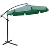 DodiOnline 2.7m Garden Parasol Cantilever Umbrella with Crank Handle and Cross Base for Outdoor, Hanging Sun Shade, Green