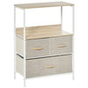 DodiOnline 3 Drawer Storage Chest Unit Home Cabinet w/ Shelves Home Living Room Bedroom Entryway Living Furniture, Light Grey