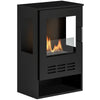 DodiOnline Ethanol Fireplace Stove with Shelf, Freestanding Bioethanol Fire, Indoor Ethanol Burner with 0.9 Litres Volume, Burns for Up to 3.3 Hours, 27 Inch, Black