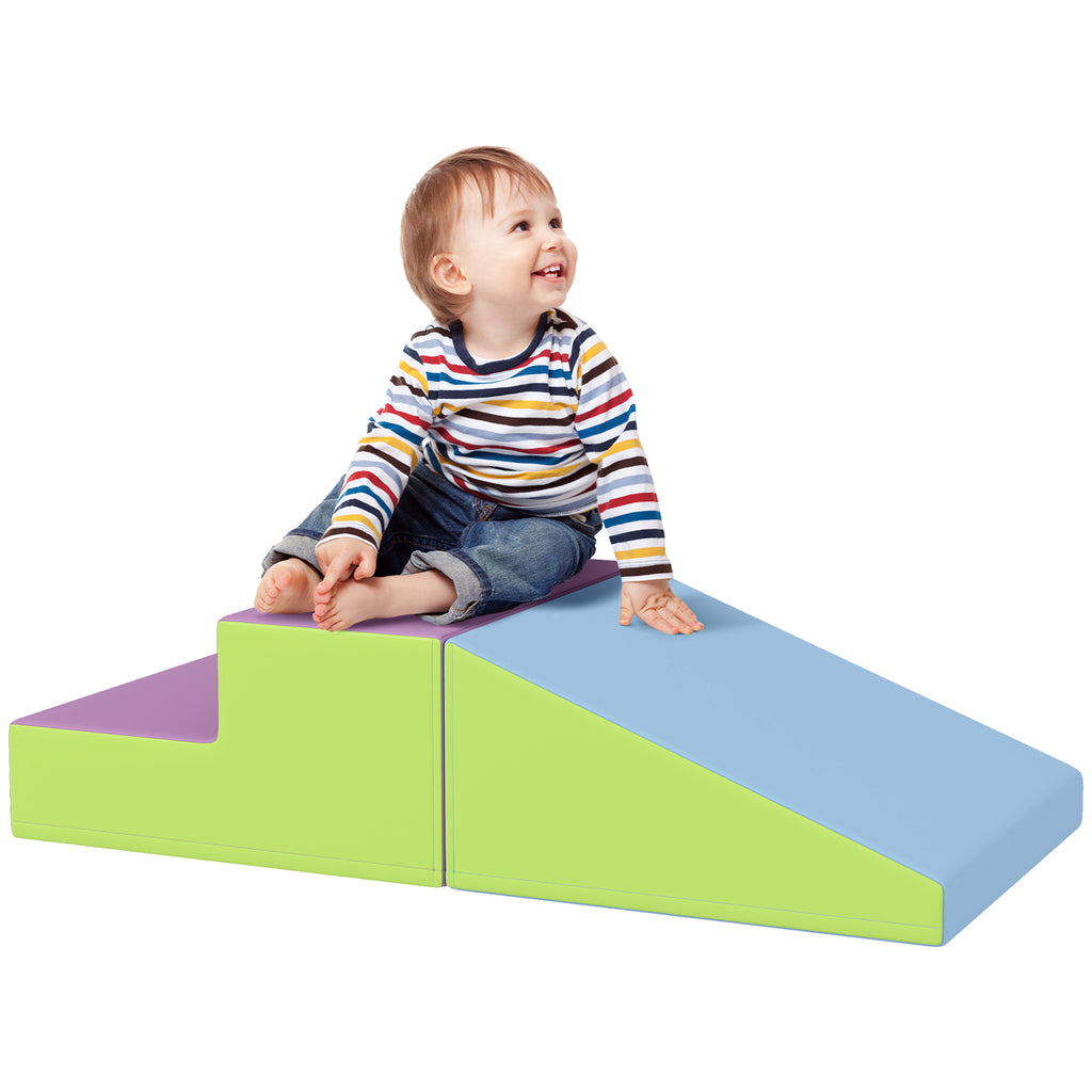 DodiOnline 2 Piece Soft Play Set for Toddler Climb and Crawl, for 12-36 Months, Blue