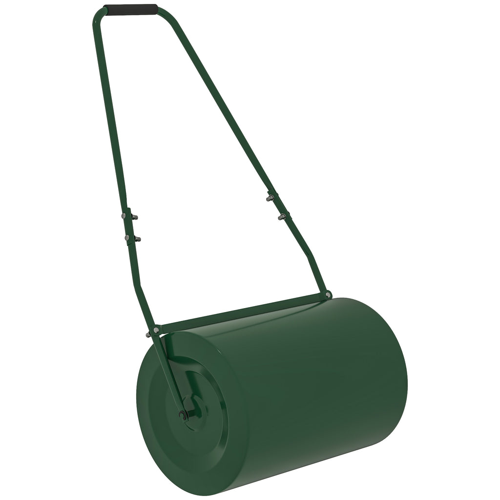 DodiOnline 63 L Heavy Duty Water Or Sand Filled ?30cm Garden Steel Lawn Roller Drum - Dark Green