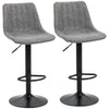 DodiOnline Bar Stools Set of 2, Swivel Counter Height Barstools with Back, Adjustable Bar Chairs, Breakfast Dining Stools for Kitchen Island Counter with Adjustable Steel Footrest & Base, Grey