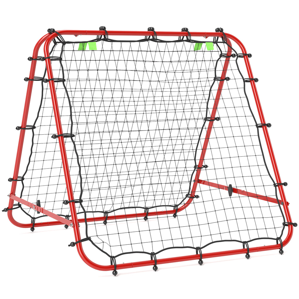 DodiOnline Double Sided Football Rebounder Net, Football Rebound Goal with Five Adjustable Angles, Red