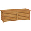 DodiOnline 292L Outdoor Storage Box, Wooden Deck Box Garden Storage Container for Balcony, Porch, Poolside, Light Brown