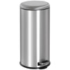 DodiOnline Foot Pedal Bin Stainless Steel Metal Waste Rubbish Lid Kitchen Garbage 30L Silver