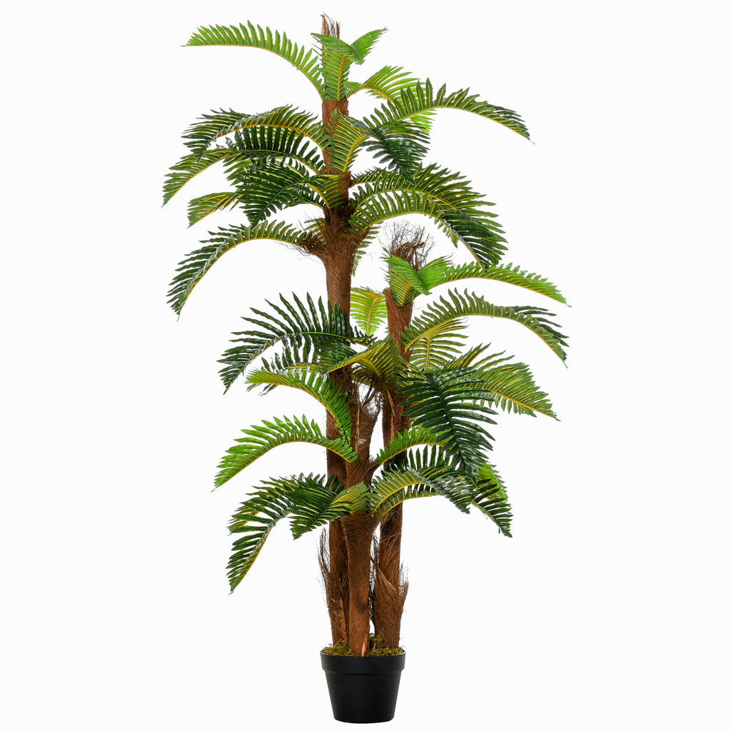 DodiOnline Artificial Plant Tropical Palm in Pot, Fake Plants for Home Indoor Outdoor Decor, 150cm, Green