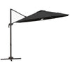 DodiOnline Cantilever Parasol, with LED Lights and Cross Base - Dark Grey