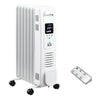 DodiOnline 1500W Digital Oil Filled Radiator, 7 Fin, Portable Electric Heater with LED Display, Built-in Timer, 3 Heat Settings, Safety Cut-Off and Remote Control, White