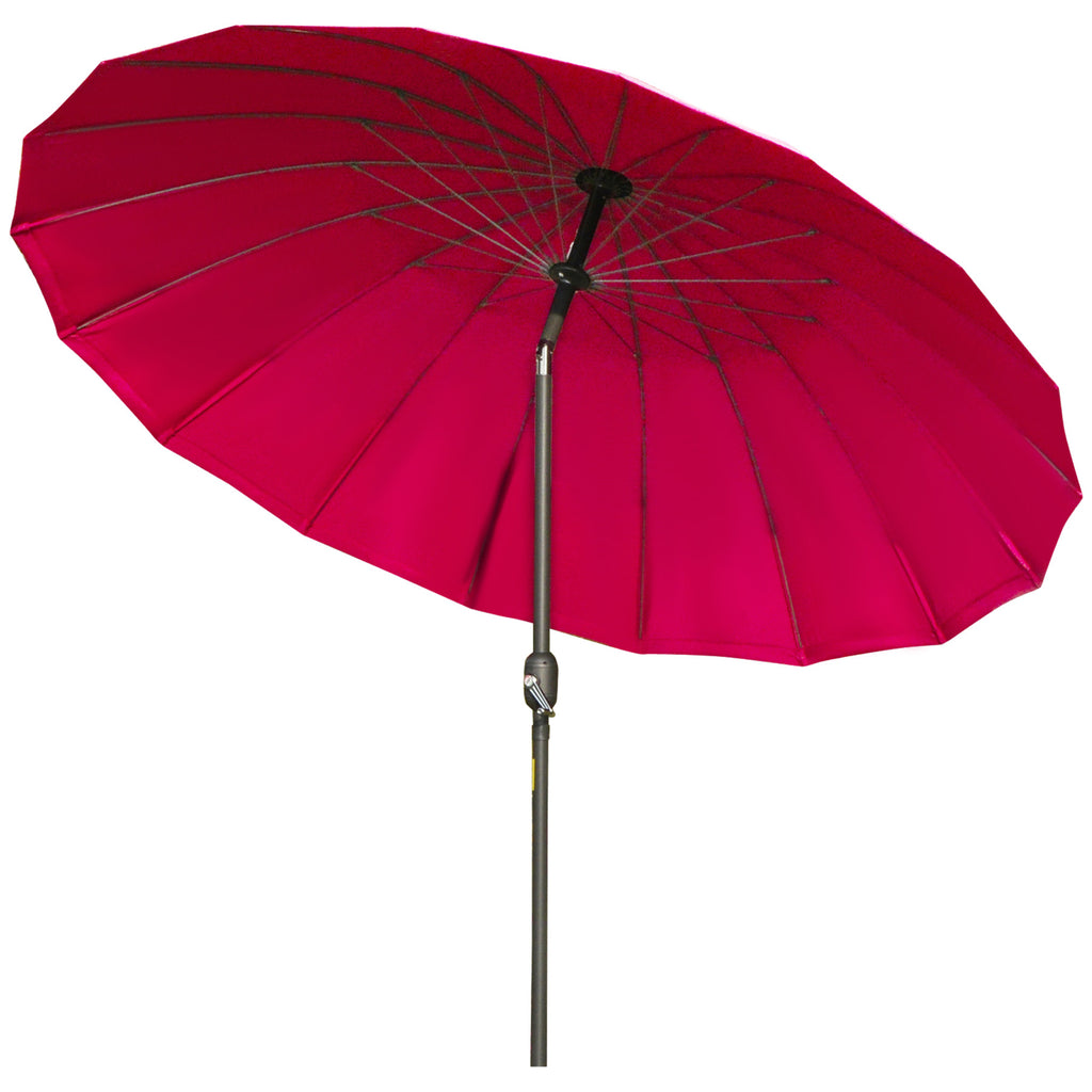 DodiOnline 2.5m Shanghai Garden Parasol Umbrella with Crank & Tilt, Adjustable Outdoor Sun Shade, Red