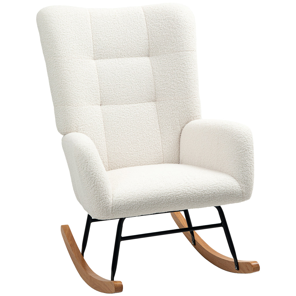 DodiOnline Teddy Fleece Rocking Chair - Cream White
