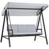 DodiOnline Three-Seat Garden Swing Chair, with Adjustable Canopy - Grey