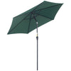DodiOnline 2.6M Garden Parasol Umbrella with Tilt and Crank, Outdoor Sun Parasol Sunshade Shelter with Aluminium Frame, Green