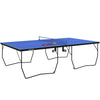 SPORTNOW 9FT Folding Table Tennis Table, with 8 Wheels, for Indoor Use - Blue