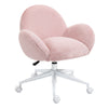 DodiOnline Makeup Vanity Chair, Cute Fluffy Desk Chair with Rolling Wheels for Bedroom Living Room, Pink