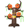 DodiOnline 2.4m Halloween Inflatable Ghost Tree with 4 Pumpkins 2 Build-in LEDs, Blow Up Inflatables for Halloween Party Yard Lawn Outdoor Indoor Decoration