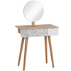 DodiOnline Dressing Table with Drawer and Mirror height adjustable Wooden Oak Color  Bedroom Dressing Room Elegant and Durable
