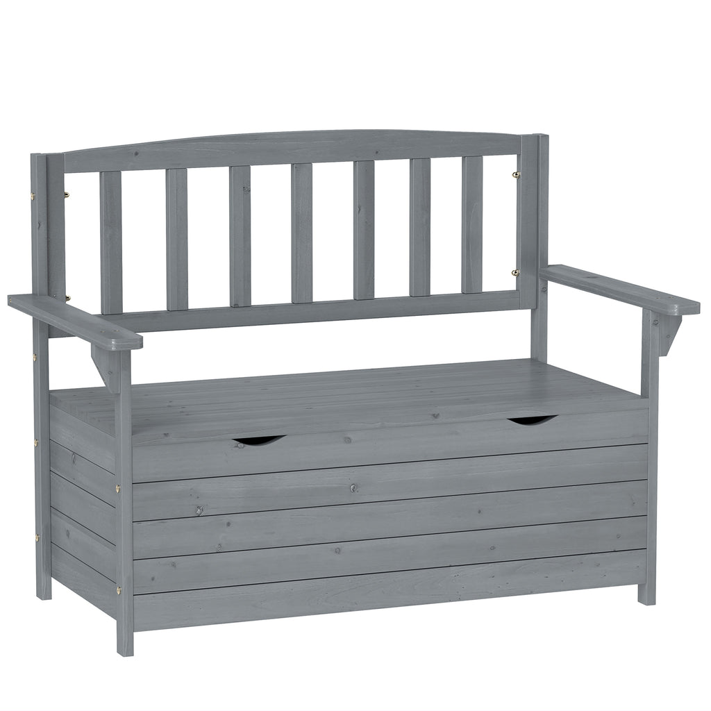 DodiOnline Two-Seater Garden Storage Bench - Grey