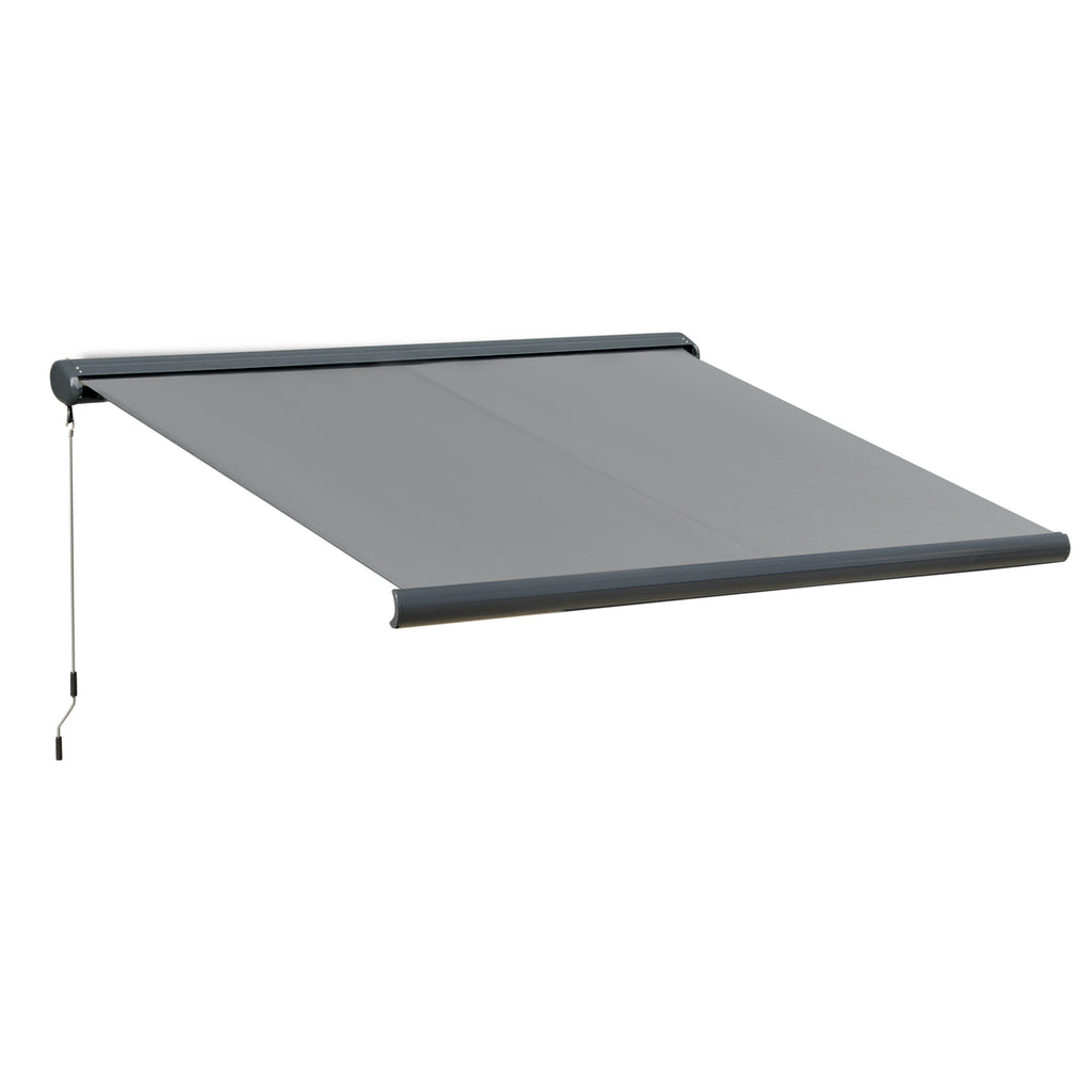 DodiOnline Cassette Electric Manual Awning Door Window Retractable Canopy w/ R/C & LED 300W x 0-250D cm