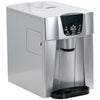 DodiOnline Ice Maker Machine and Water Dispenser, Counter Top Ice Cube Maker for Home with 3L Tank, Adjustable Cube Size, 9 Ice Cubes per 6-10 Minutes, No Plumbing Required, Silver