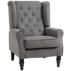 DodiOnline Retro Accent Chair, Wingback Armchair with Wood Frame Button Tufted Design for Living Room Bedroom, Dark Grey