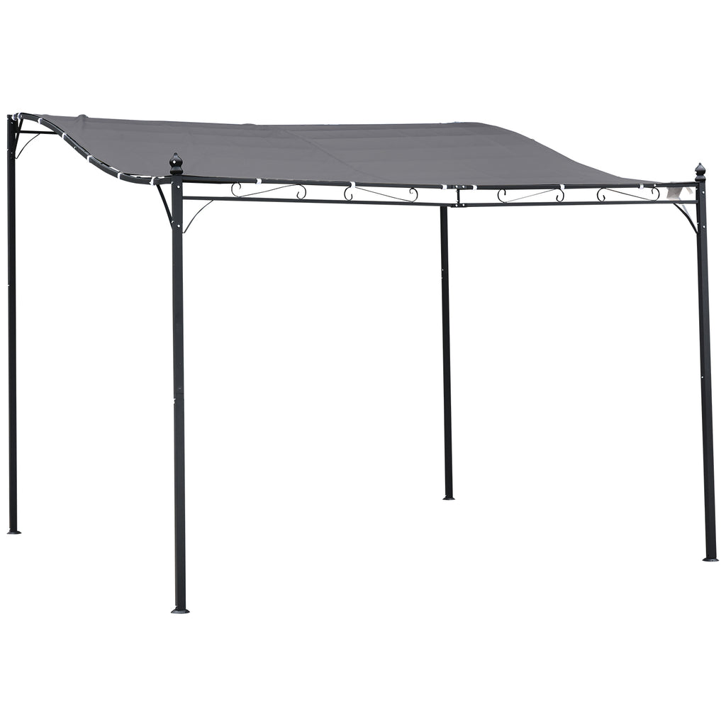 DodiOnline 3x3m Freestanding Metal Wall Awning Canopy Grey