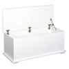 DodiOnline 113L Storage Chest, Storage Box with Flip-Top Lid and 2 Safety Hinges, Storage Trunk for Living Room, Entryway, 100 x 40 x 40 cm, White