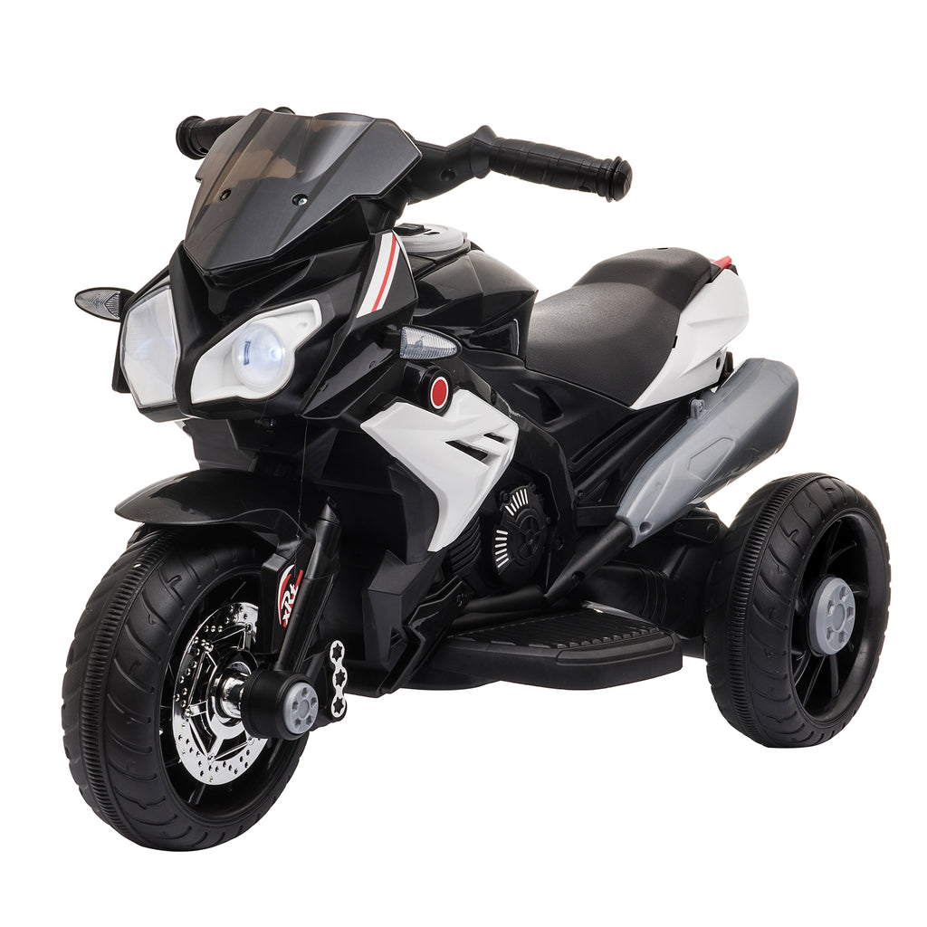 DodiOnline Kids 6V Electric Ride On Motorcycle Electric Motorbike w/ Lights Music Horn 3 Wheel Outdoor Play Toy for 3-5 Years Black