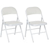 DodiOnline Set of Two Cushioned Steel Folding Chairs - White