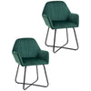 DodiOnline Velvet-Feel Plisse Back Accent Chair - Green
