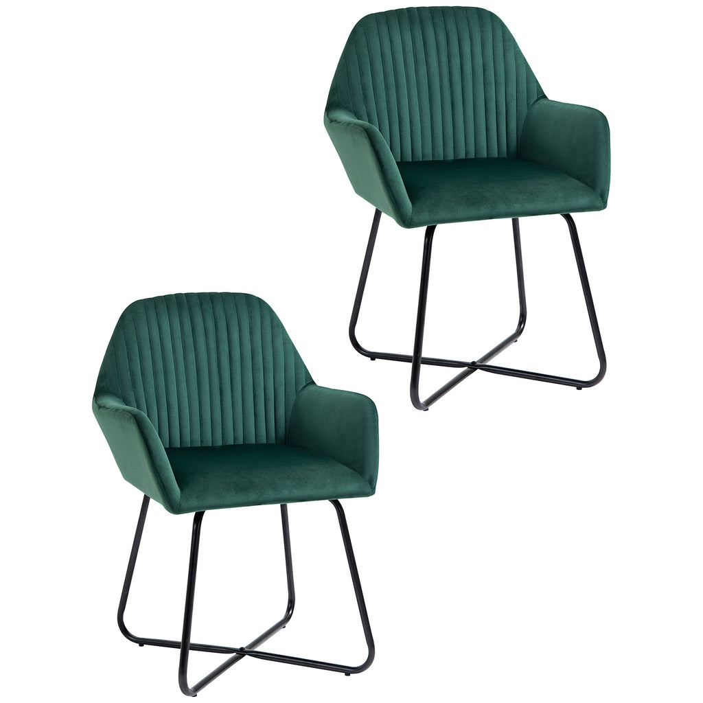 DodiOnline Velvet-Feel Plisse Back Accent Chair - Green