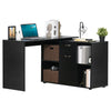 DodiOnline L-Shaped Computer Desk with Storage Compartments, Drawer and Cabinet, Laptop PC Corner Table, Home Office Workstation, 120 x 115 x 76cm, Black
