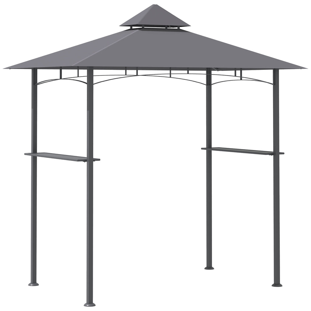 DodiOnline 2.5M (8ft) New Double-Tier BBQ Gazebo Grill Canopy Barbecue Tent Shelter Patio Deck Cover - Grey