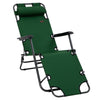 DodiOnline 2 in 1 Sun Lounger Folding Reclining Chair Garden Outdoor Camping Adjustable Back with Pillow, Green