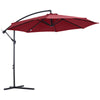 DodiOnline Cantilever Umbrella Parasol Hanging Banana Steel Dark Green 3M Patio Wine Red