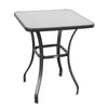 DodiOnline Square Garden Table, Outdoor Coffee Table with Tempered Glass Top, Bar Bistro Dining Table, Metal Frame for Patio, Balcony, 68.5 x 68.5 x 84cm
