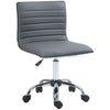 DodiOnline Adjustable Swivel Office Chair with Armless Mid-Back in PU Leather and Chrome Base - Dark Grey