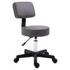 DodiOnline Beautician's Swivel Salon Chair w/ Padded Seat Back 5 Wheels Adjustable Height Salon Hairdressers Tattoo Spa Rolling Cushion Professional 35cm Grey