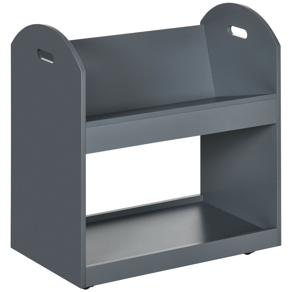 DodiOnline 2-Tier Storage Shelves, Kitchen Cart Shelf Unit with Wheels for Dining & Living Room, Home Study, Grey