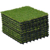 DodiOnline 10 PCs 30 x 30cm Artificial Grass Turf, 25mm Pile Height Grass Carpet Fake Grass Mat UV Resistance for Outdoor