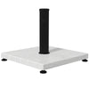 DodiOnline 12kg Garden Parasol Base with Adjustable Foot Pad and Knob, Concrete Umbrella Stand with Wood Effect, Rectangular Parasol Holder for 38mm and 48mm Poles, White