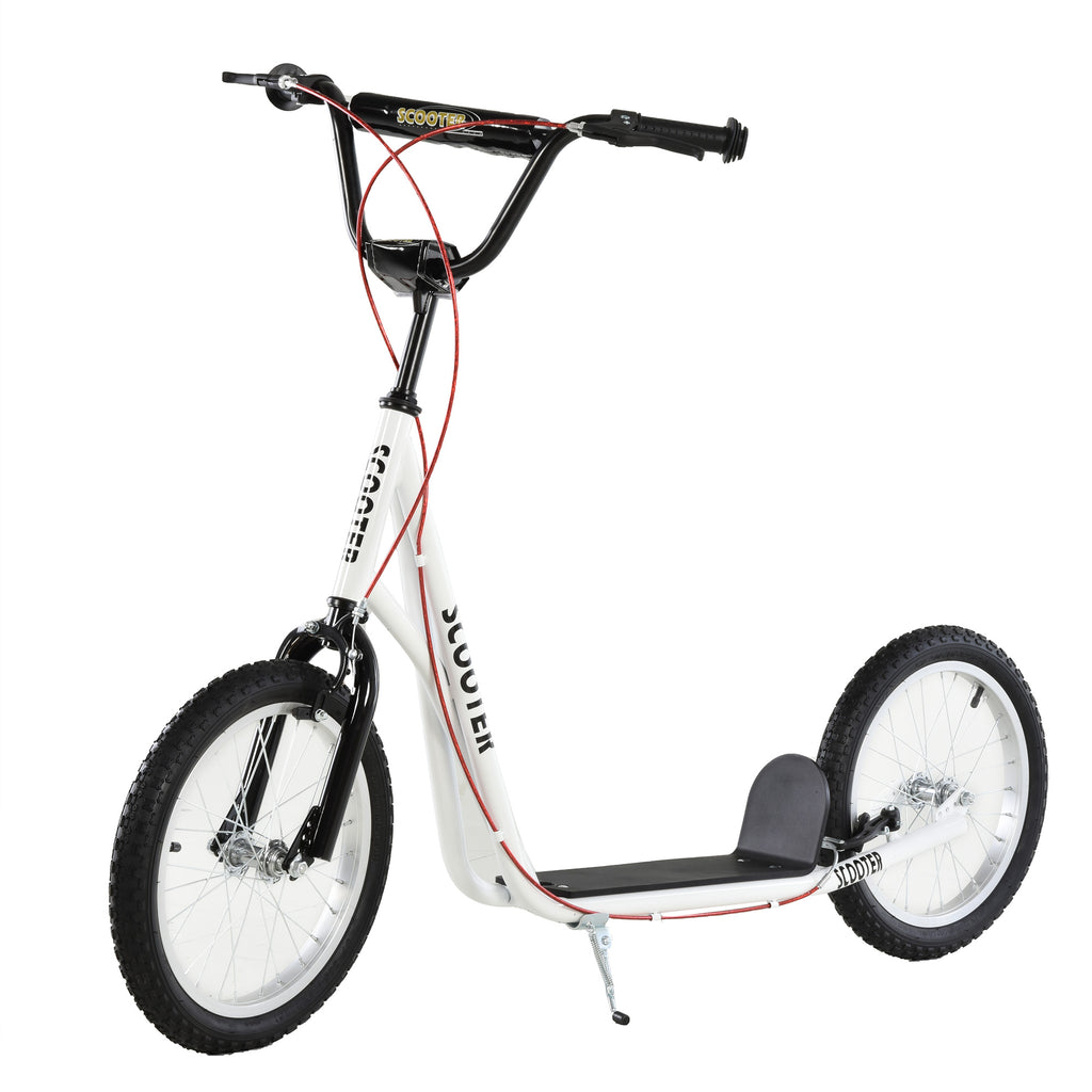 DodiOnline Kick Scooters for Kids with Adjustable Height, Anti-Slip Deck, Dual Brakes, Rubber Tyres, for Boys and Girls Aged 5+ Years Old - White