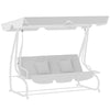 DodiOnline Garden Swing Canopy Replacement 3 Seater, Waterproof Garden Swing Seat Canopy Cover, Windproof Anti-UV Sun Shade (Canopy Only) for Patio, Balcony, Light Grey