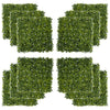 DodiOnline 12PCS Artificial Boxwood Wall Panels 50cm x 50cm Grass Privacy Fence Screen Faux Hedge Greenery Backdrop Encrypted Milan Grass with White Flowers for Home Garden Backyard Balcony