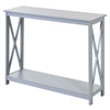 DodiOnline Console Table Hallway Desk w/Storage Shelf, X Design for Living Room Entryway, Grey
